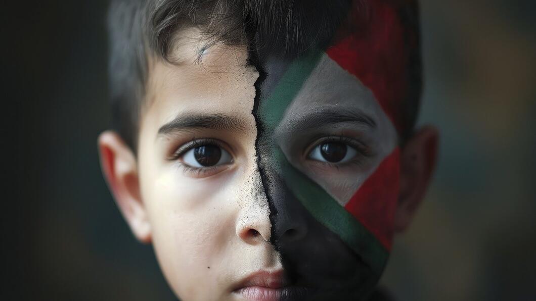 kind en Palestijnse vlag